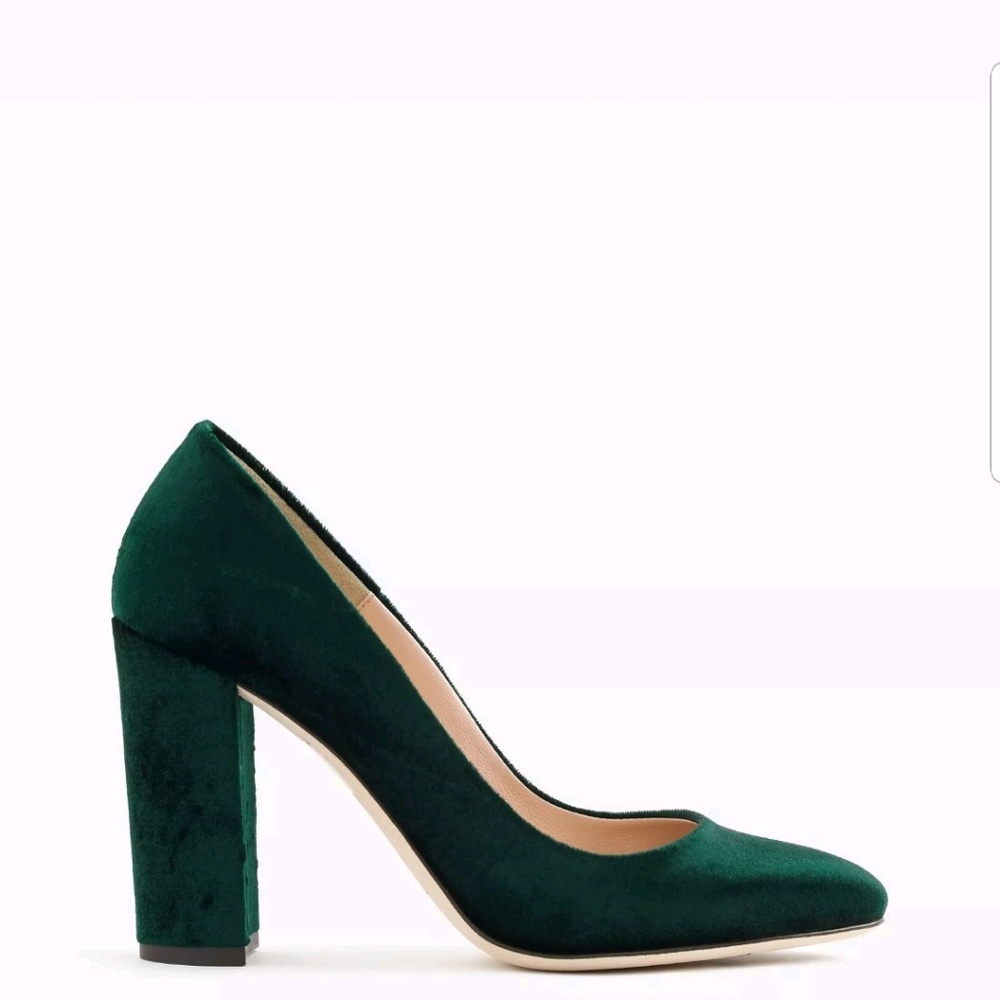 J. Crew LENA  Pump, Velvet Green